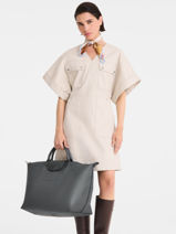 Longchamp Le pliage one Reistassen Grijs-vue-porte