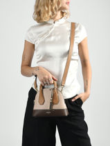 Cross Body Tas Belleville Leder Lancel Beige belleville A14328-vue-porte