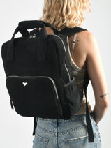 Rugzak 1 Compartiment Roxy Zwart back to school RJBP4993-vue-porte