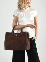 Handtas Dryden Leder Lauren ralph lauren Bruin dryden 31P15645-vue-porte