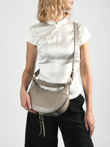Cross Body Tas Origami Leder Lancel Grijs origami A13313-vue-porte
