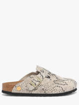 Slippers Uit Leder Birkenstock Grijs women 1033086