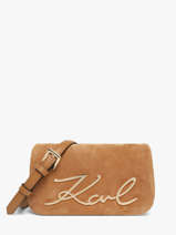 Cross Body Tas K Signature Leder Karl lagerfeld Bruin k signature B3W30016