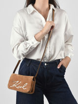 Cross Body Tas K Signature Leder Karl lagerfeld Bruin k signature B3W30016-vue-porte