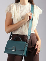Cross Body Tas M Altesse Leder Etrier Blauw altesse A10109-vue-porte