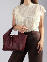 Handtas Foudre Leder Etrier Violet foudre EFOD238M-vue-porte