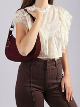 Schoudertas Altesse Suede Leder Etrier Rood altesse suede EASU017M-vue-porte