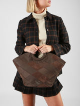 Handtas Neflier Patchwork Woomen Bruin neflier patchwork WNET01-vue-porte