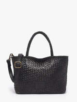 Cross Body Tas Lisbonne Leder Basilic pepper Zwart lisbonne BLIS01