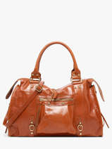 Schoudertas Shiny Sauvage Leder A4 Milano Bruin shiny sauvage SS24095