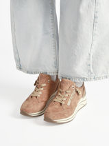 Sneakers Met Platformzool Uit Leder Remonte Beige women 64-vue-porte
