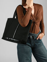 Handtas Cabas Katoen Vanessa bruno Zwart cabas 63140409-vue-porte