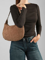 Schoudertas Velvet Milano Beige velvet VE26061-vue-porte