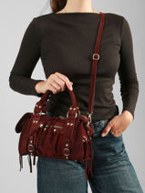 Cross Body Tas Velvet Leder Milano Rood velvet VE24093O-vue-porte