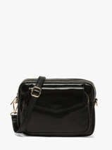 Cross Body Tas Shiny Sauvage Leder Milano Zwart shiny sauvage SS25067