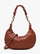Cross Body Tas Dewashed Leder Milano Bruin dewashed DE26063