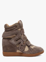 Sneakers Met Sleehak Uit Leder Steve madden Grijs women 11005696