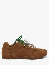 Sneakers Asiel Uit Leder Steve madden Bruin women 11005159