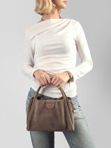Handtas Suede Ida Leder Lancaster Beige suede ida 101-vue-porte