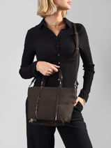 Handtas Le Cabas Pailletten Vanessa bruno Bruin cabas 1V40435-vue-porte