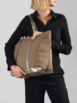Schoudertas Cabas Cuir Leder Vanessa bruno Groen cabas cuir 8V40409-vue-porte