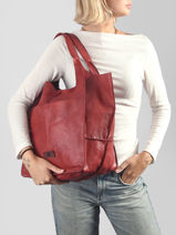 Schoudertas Heritage Leder Biba Rood heritage HOM1L-vue-porte