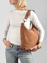 Schoudertas Leather Leder Biba Bruin leather JAP2L-vue-porte