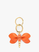 Sleutelhanger Libel Metaal En Leder Lancel Oranje charms A13868