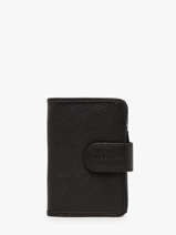 Portefeuille Leder Paul marius Zwart vintage VALENTIN