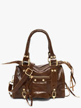Handtas Shiny Sauvage Leder Milano Bruin shiny sauvage SS24093
