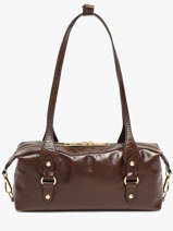 Schoudertas Shiny Sauvage Leder Milano Bruin shiny sauvage SS26065