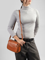 Cross Body Tas Shiny Sauvage Leder Milano Bruin shiny sauvage SS25067-vue-porte