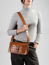 Cross Body Tas Cocco Balo Leder Milano Bruin cocco balo CB26063-vue-porte