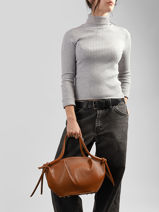 Handtas Caviar Leder Milano Bruin caviar CA26062-vue-porte