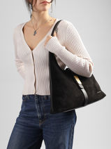Schoudertas Vintage Leder Nat et nin Zwart vintage ROMEO-vue-porte
