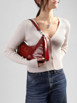 Schoudertas Vintage Leder Nat et nin Rood vintage REJINA-vue-porte