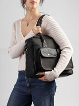 Handtas A4 Formaat Denim Paul marius Zwart denim DANDYDEN-vue-porte