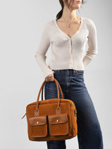 Handtas A4 Formaat La Suite Leder Paul marius Bruin la suite DANDYSUI-vue-porte