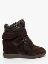 Sneakers Met Sleehak Mavis Uit Leder Steve madden Bruin women 11005696