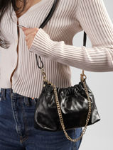 Cross Body Tas Shiny Sauvage Leder Milano Zwart shiny sauvage SS26062-vue-porte
