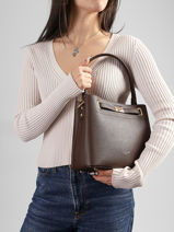 Schoudertas Saffiano David jones Bruin saffiano 4-vue-porte