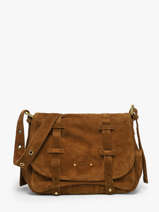 Cross Body Tas Vintage Leder Mila louise Beige vintage 3917V
