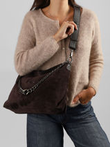 Cross Body Tas Vintage Leder Mila louise Bruin vintage 3822VC1-vue-porte
