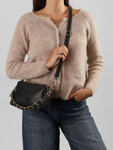 Cross Body Tas Vintage Leder Mila louise Zwart vintage 23673E1-vue-porte