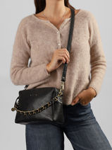 Cross Body Tas Vintage Leder Mila louise Zwart vintage 23673LE1-vue-porte
