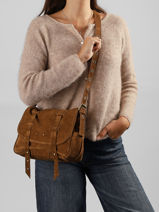 Cross Body Tas Vintage Leder Mila louise Beige vintage 3917V-vue-porte