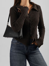 Schoudertas Saffiano David jones Zwart saffiano A-vue-porte