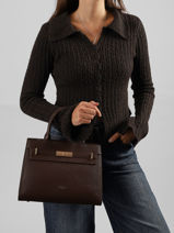 Handtas Saffiano David jones Bruin saffiano CM8609-vue-porte