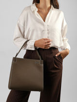 Handtas Elisabeth Leder Nathan baume Bruin dynasty 4-vue-porte