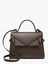 Cross Body Tas M Emilie Grain� Leder Le tanneur Bruin emily TEMI1014